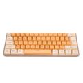 Gaming Keyboard USB 61 Keys Contrast Color RGB Light Key Line Separation Mechanical Wired Keyboard for Office Games Beige Orange. 