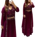 Georgette Stone work Readymade Party Koti Lehanga for Women.