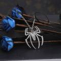 Lovely 4x3cm Spider Pendant Chain Necklace Silver Tone Spiderman For Men.
