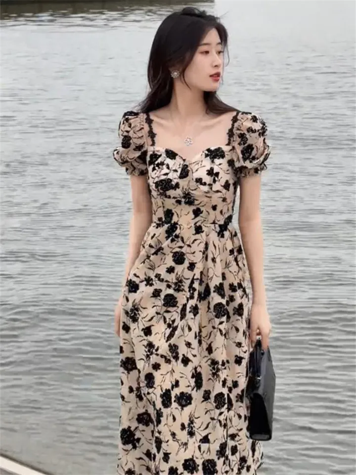 2024 Hot Hepburn Style Western Style Slim and Slim Dress Popular French High-waisted Floral Long Dress Trendy for Women Summer | Daraz.com.bd 2024 Hot Hepburn Style Western Style Slim and Slim Dress Popular French High-waisted Floral Long Dress Trendy for Women Summer | Daraz.com.bd