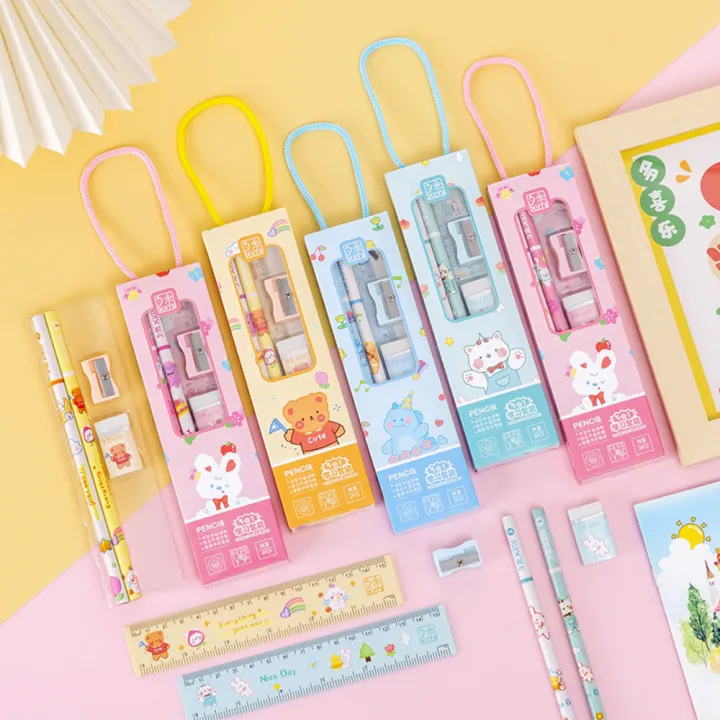 Packaged%20Pencil%20Set%20High-quality%20Colorful%20Cute%20Stationery%20Set%20Kawaii%205pcs/set%20Cartoon%20Pencil%20for%20Children%20Students%20Back%20to%20-%20Image%203