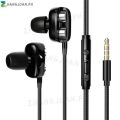Dual Speaker Wired Earphone Headset Computer Dual Driver Stereo Sport Earbuds with Mic. 