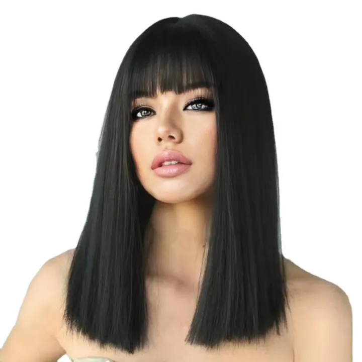 Temperament%20wig%20female%20medium%20long%20straight%20hair%20tail%20a%20cut%20black%20synthetic%20high%20temperature%20silk%20whole%20head%20cover%20-%20Image%202