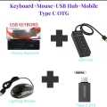 Unique Combo Offer Keyboard + Mouse + Usb Hub + Mobile Type C Otg - Complete Solution To Your Connectivity Needs Perfect For On-The-Go Users.