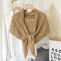 Spring and Autumn Air-Conditioned Room Small Shawl Outer Wear Knitted Shoulder Knotted Scarf Female Neck Protection Fake Two Pieces Shawl Cape Summer. 