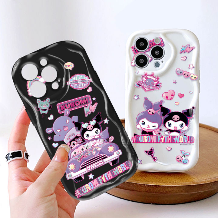 FELMYST%20for%20Infinix%20Smart%208%20Tecno%20Pop%208%20Spark%2020C%2020%20Hot%2040i%20Back%20Cover%20Cartoon%20Kuromi%20Case%20Cream%20Texture%20Wavy%20Edge%20Soft%20Silicone%20Mobile%20Cover%20-%20Image%204