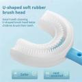 Kids Toothbrush 360° Kids U-Shaped Toothbrush with Handle Silicone Oral Care Cleaning Brush for Toddlers Ages 2-12. 