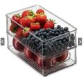Kitchen Transparent Crisper Stackable Drawer Type Refrigerator Storage Box Food Sorting Draining Crisper For Vegetable 1Pcs.