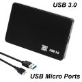 Plastic Black USB 3.0/2.0 SATA HDD Enclosure 2.5 inch 2.5 Serial Port Hard Drive Disk Case Mobile External For PC laptop +Cable. 