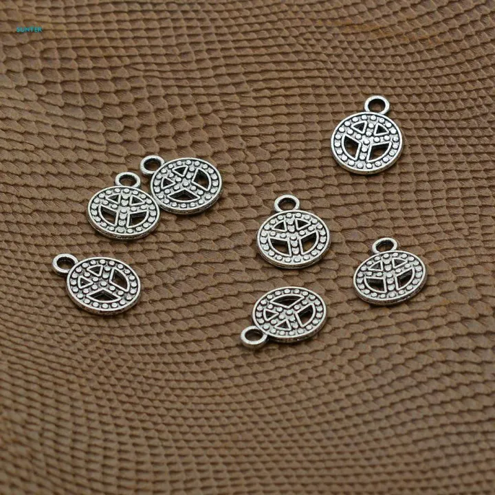 2x50%20Pieces%20Antique%20Peace%20Sign%20Symbol%20Jewelry%20Making%20Charms%20Pendants%20-%20Image%207