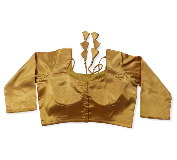 Golden%20Color%20Three%20Quarter%20Sleeve%20Blouse%20For%20Women%20-%20Image%203