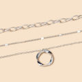 Wear-resistant Necklace Stylish Layered Choker Necklace Set for Women Trendy Circle Pendant Jewelry Perfect for Any Occasion Hypoallergenic Versatile Ideal for Attention to Detail Necklace. 