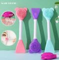 1Pcs Double Head Facial Mask Brush Silicone Bear Applicator Spoon Spatula Stirring Stick Women Skin Face Cleansing Care Home Makeup Tools.