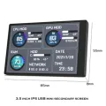 Computer Monitor for Mini ITX Case 3.5 Inch IPS TYPE-C Secondary Screen CPU GPU RAM HDD USB Display Freely AIDA64. 