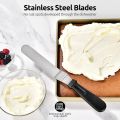 3-piece cake spatula set stainless steel icing spatula PP plastic handle straight curved cake decoration icing spatula baking ca. 