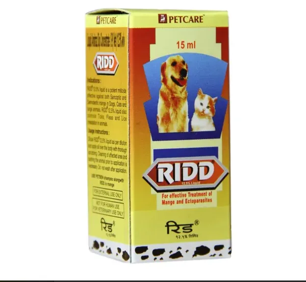 Gnomulas Ridd Ridd Tick & Flea Control Solution For Dogs & Cats 15ml | Daraz.com.bd