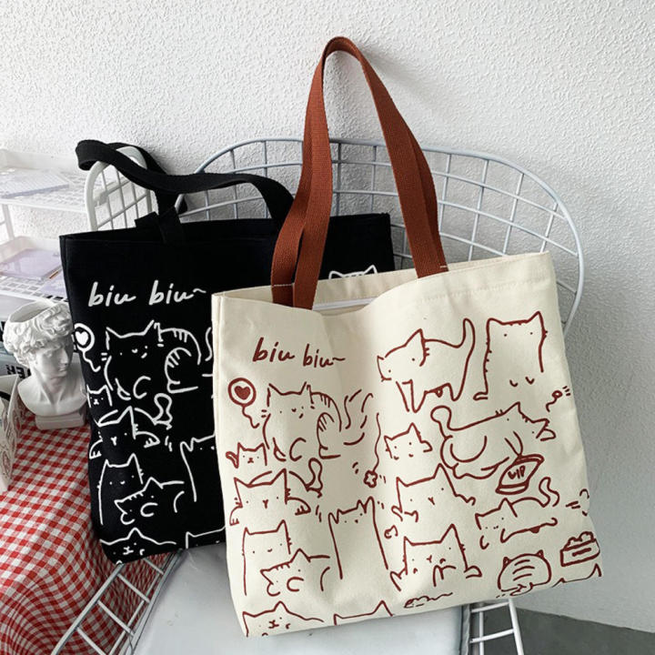 Canvas%20Bags%20Handbag%20For%20Women%20Shopper%20Cute%20Cat%20Tote%20Bag%20With%20Zipper%20Designer%20Bag%20Cartoon%20Shoulder%20Bags%20-%20Image%202
