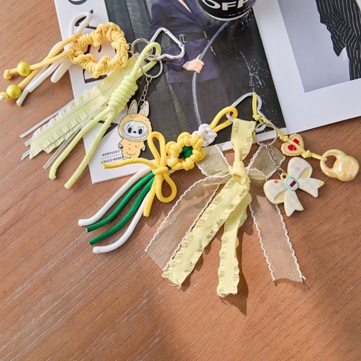 Key Charm Two Ropes Bag Charm Acrylic Flower Mobile Phone Lanyards Handmaking Anti-Lost ...