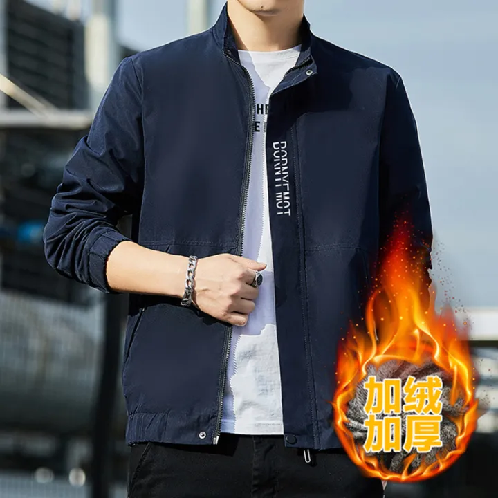 Men's%20Casual%20Jacket%20Coat%20Autumn%20and%20Winter%20New%20Korean%20Style%20Fashion%20Brand%20Handsome%20Workwear%20Fleece-lined%20Thickening%20Stand%20Collar%20Men's%20Jacket%20-%20Image%202