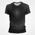 Funny Abstract Visual Illusion Psychedelic Pop T Shirts For Men 3D Abstract Art Printed Tee Shirts Kids Fashion Vintage Clothes. 