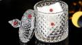 350ml Crystal Diamond Faceted Jar with Crystal Lid,Suitable as A Candy Bow.