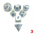 7pcs/set Polyhedral Metal Dice Set RPG T&G Waring Game Dungeons and Dragons Pink Blue Black. 