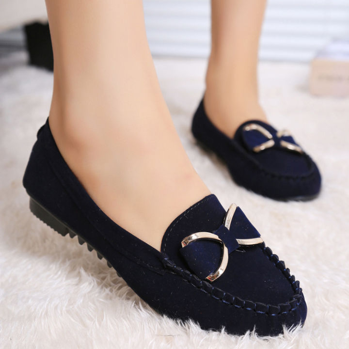 Spring beanie shoes, flat heel flats, casual single shoes, bow women's shoes, driving work shoes