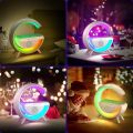 G63 Smart Bluetooth Speaker Lamp – 4-in-1 Wireless Charger, RGB Light, Clock & Speaker. 