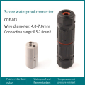 IP68 Electrical Waterproof Connector Wire Cable 3 Pin Outdoor Hard Wire Quick Push-in Conductor Terminal Connector 10PCS. 