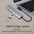 6-in-1 USB C Dock S-D/TF Card Reader Multiport Adapter USB C Dongle Compatible For Laptops And Other Devices. 
