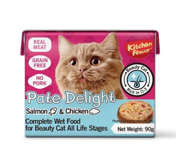KF Cat Pate delight Salmon Chicken 90gr wetfood - Kitchen Flavour Kucing Pate Delight kemasan kotak 90 gram Wet food - Kitchen flavor Cat kotak - Pet Stories