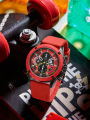 EXTRI Watches for Men Blue Case Rubber Fashion High Quality Multifunction Six Pointer Quartz Relojes New Design With Box.