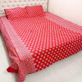AC HOME TEX Cotton Fabric ( সুতি কাপড় ) Disital Printed 7 by 8 Feet Double King Size Bed Sheet With Two Matching Head Pillow Covers.. 