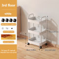 Double Armrest Plastic Trolley Storage Rack Baby Products Snack Storage Rack Kitchen Floor-standing Multi-layer Storage Rack Fayshow. 