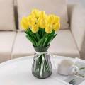 10Pcs/set Artificial Tulips Flower Lifelike Realistic Plastic Faux Silk Floral Simulation for Home.. 
