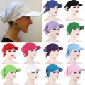 Fashion Women Durag Brim Cap Sun Visor with Pre-Tied Turban Caps Outdoor Windproof Bandana Print Headscarf Beach Outdoor.