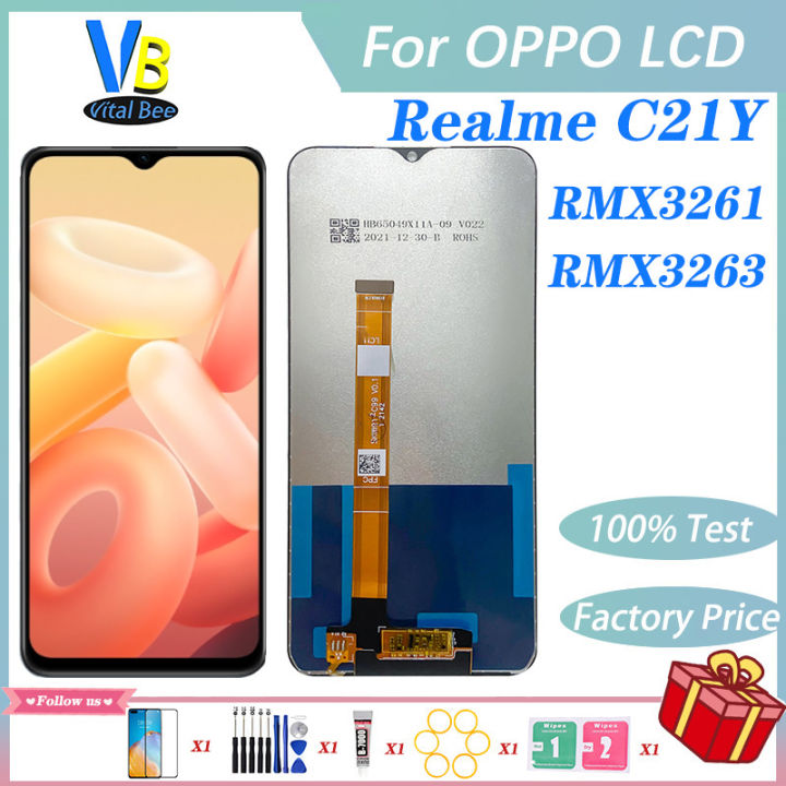 100% Tested For Realme C21Y LCD RMX3261 RMX3263 Display Touch Screen Digitizer Assembly Replacement