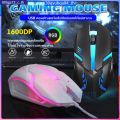 Wired Gaming Mouse LED Laptops PC Computers Optical Mice Computer Mouse- Mate White Ome Pise. 