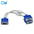 【Aesth Diary Store】(NEW)RGB VGA SVGA Male to 2 VGA two Female Splitter Adapter extension Cable w/ splitter adaptor connector converter.