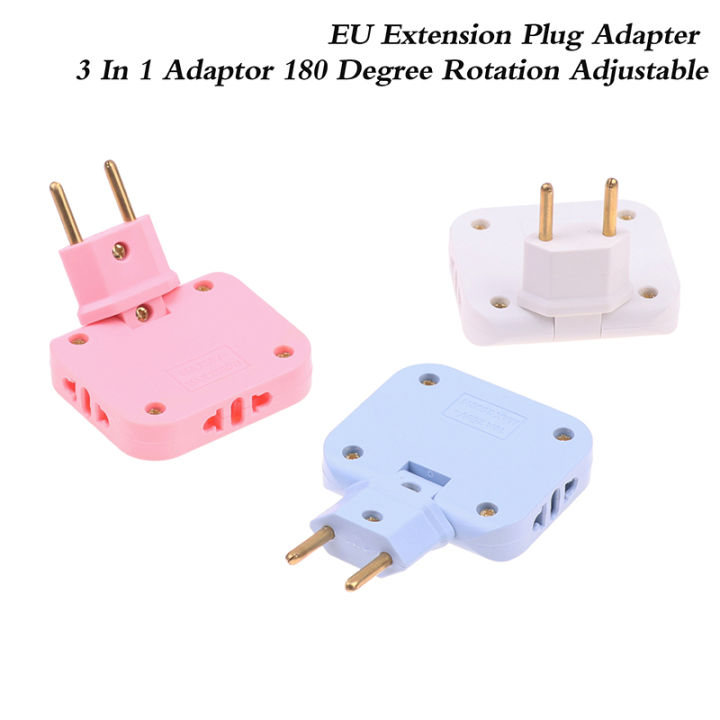 【Tech-savvy】 Adjustable EU Extension Plug Electrical Adapter 3 In 1 ...