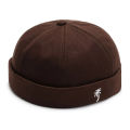 【Buried Buzie】Fashion Men Cotton Docker Cap Skullcap Retro Brimless Hip Hop Hats Multipurpos Portable Solid Color Adjustable Soft Top Hats.