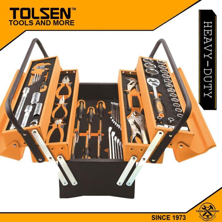 TOLSEN Heavy Duty 60pcs Tool Set with Tool Box Model: 85401