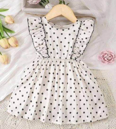 Cotton baby girl fashionable dress Eid collection for 1- 5 yeas babys