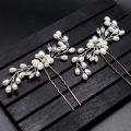 Ebay cross-border source Korean bridal handmade pearl crystal hairpin pins U-clamp wedding headwear.