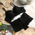 Soffy Premium New Black Soft Comfortable Lace Foam Paded Pushup Bra and Panty Set. 