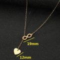 Dainty Non Tarnish Silver 18K Gold Plated Stainless Steel Women Charm Infinity Heart Pendant Necklace Jewelry. 