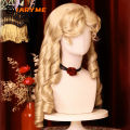 Synthetic Lolita Long Curly Wigs For Women Blonde Wig Halloween Cosplay Wig Female Heat-Resisting Fiber Retro Princess Hair Wigs. 