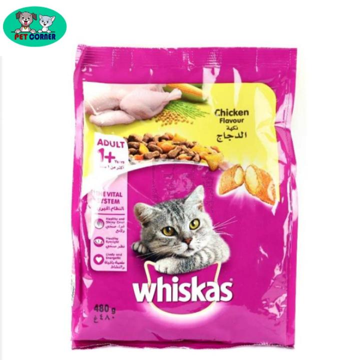 Whiskas Adult Cat Food Chicken Flavour 480gm