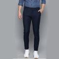Slim-Fit Chino Gabardine Pants - Dark Blue. 