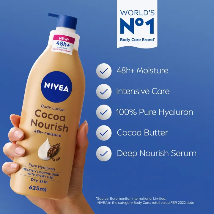 Nivea%20Cocoa%20Nourish%20Body%20Lotion%20625ml%20-%2048h+%20Moisture%20for%20Dry%20Skin%20with%20Pure%20Hyaluron%20-%20Image%202